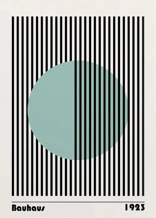 Abstract Orange Bauhaus Geometric Poster Pop Art Sunrise & Bicycle Wall Art Prints for Modern Living Room Dormitory Home Decor