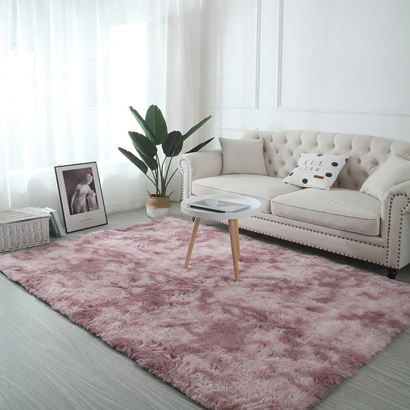 VIKAMA Tapis en peluche Tie-Dye pour salon, décoration douce et moelleuse, tapis de sol pour chambre d'enfants, couverture antidérapante pour bébé