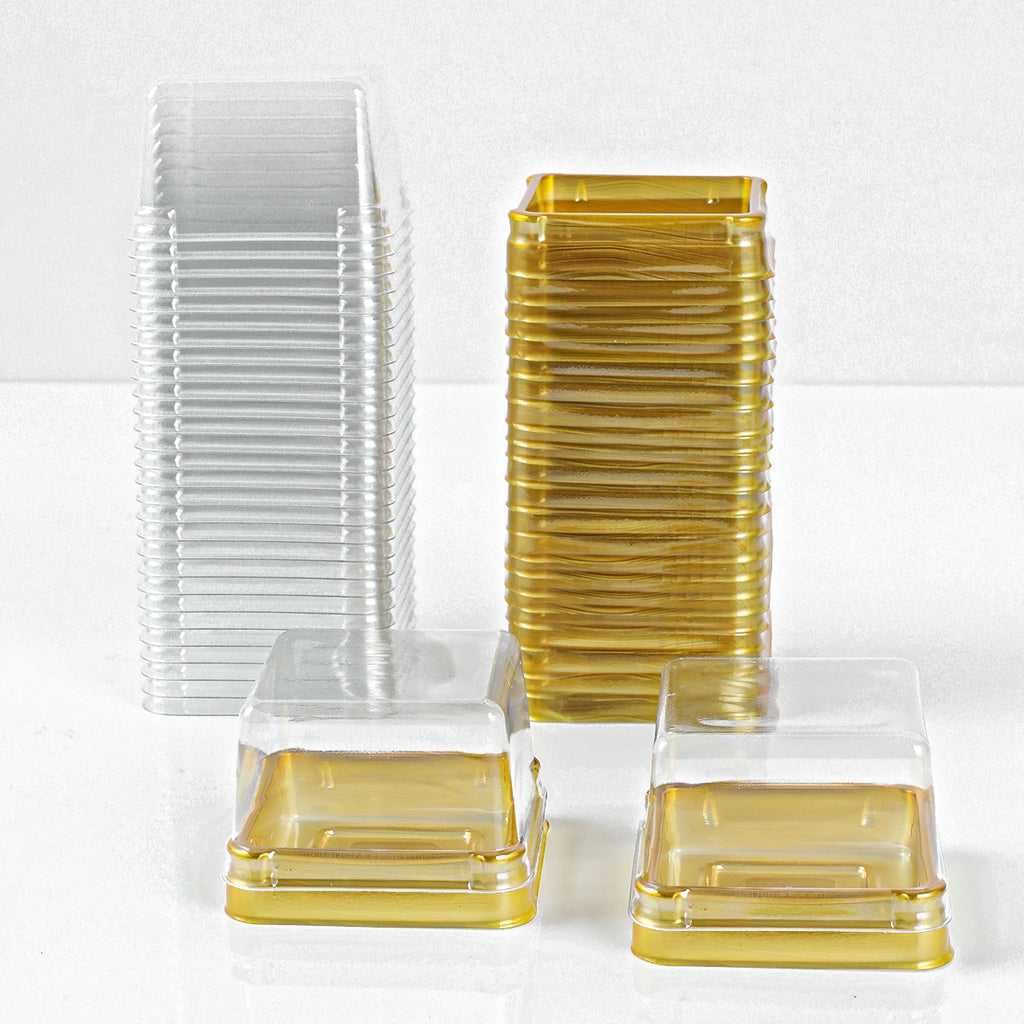 50 cajas transparentes para tartas, recipientes transparentes para magdalenas, cúpulas para repostería, cajas de embalaje, suministros para fiestas de boda, regalos, decoración