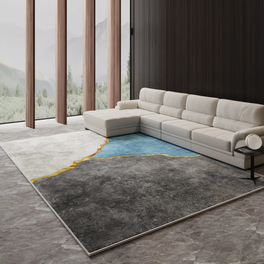 Alfombra Nórdica de Lujo Ligero VIKAMA para Sala de Estar, Sofá, Mesa de Centro, Tapete de Piso para Dormitorio y Salón, Alfombra de Gran Área, Decoración del Hogar