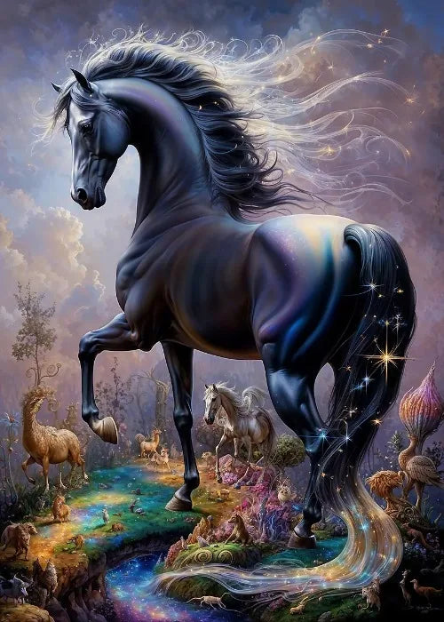 Affiches Animaux Sauvages Safari Surréaliste Décor Mural Esthétique Animal Totem Monde Surréaliste Lion Éléphant Tigre Lapin Renard Impressions sur Toile