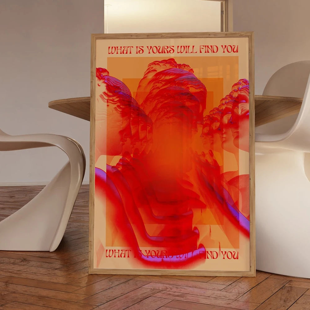 Modern Trendy Abstract Affirmation 70s Vintage Wall Art Prints Canvas Painting Poster Picture For Living Room Home Decor