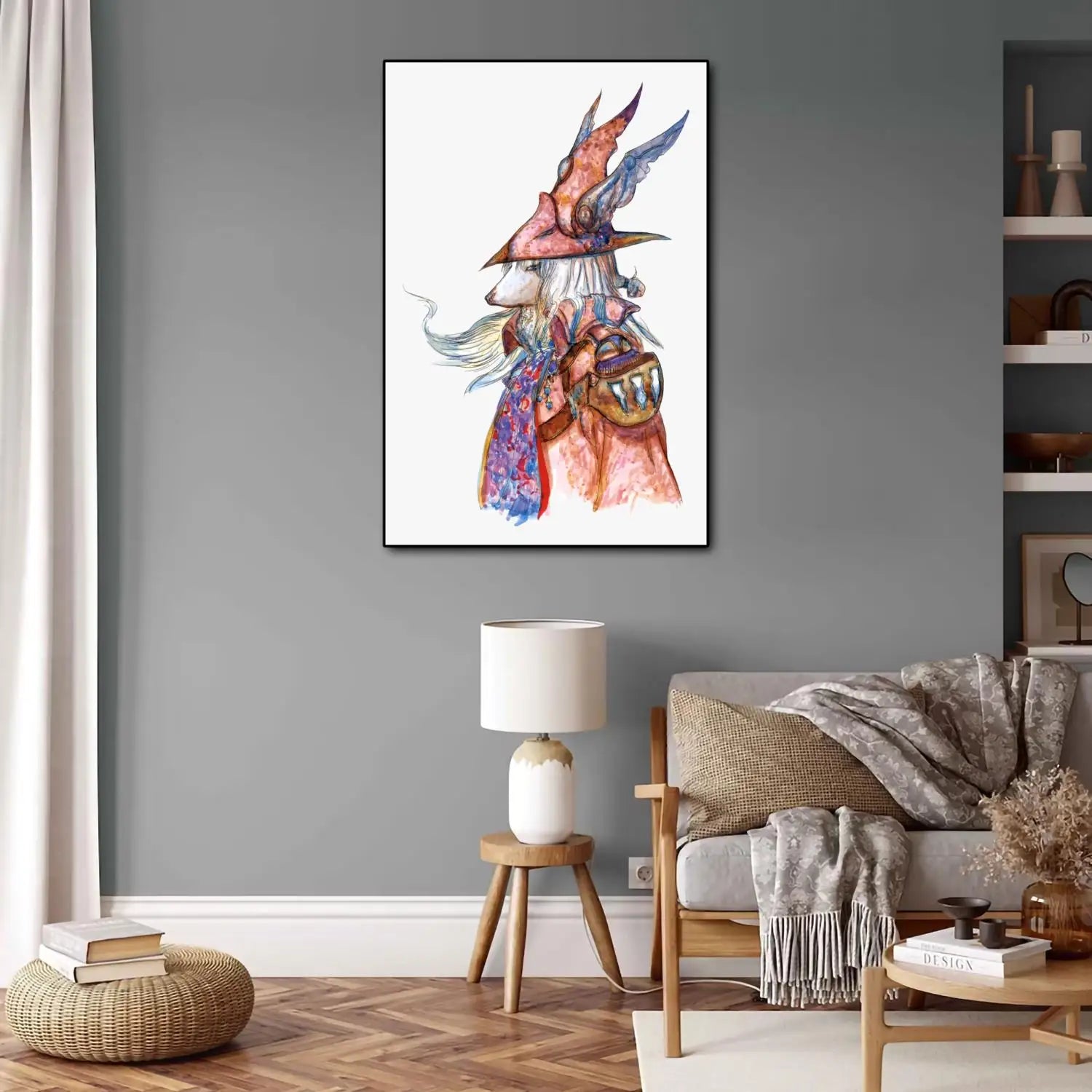 Póster de Yoshitaka Amano Final Fantasy Anime Videojuego Lienzo Arte y Cuadro Impreso Decoración Moderna de Dormitorio Familiar