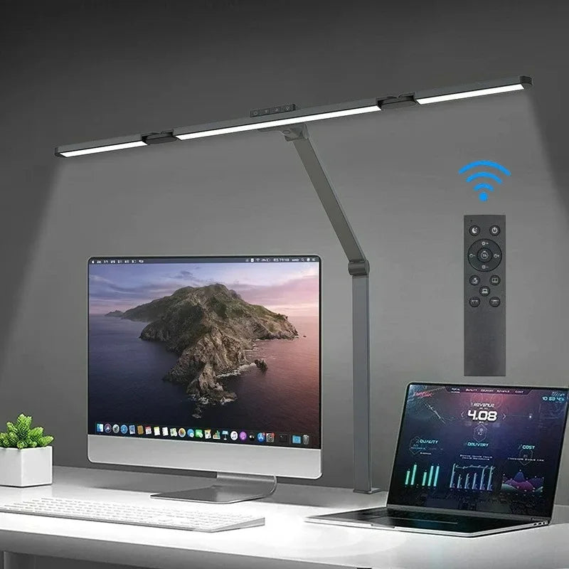 Lampe de Bureau LED avec Pince Lampe d'Architecte pour Bureau à Domicile 24W Ultra Lumineuse Gradation Automatique Éclairage PC Lampe de Table à Intensité Variable en Continu