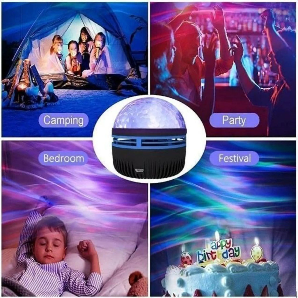 Lámpara de proyección de atmósfera con proyector LED Galaxy Light RGB Starry Sky, control remoto de Navidad y Halloween, 7 colores, giro automático en casa