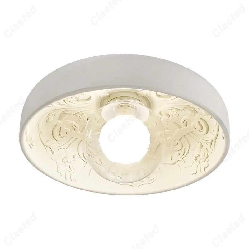 Lámpara de techo LED europea simple y creativa, estilo crema, para sala de estar, comedor, pasillo, porche, iluminación decorativa.