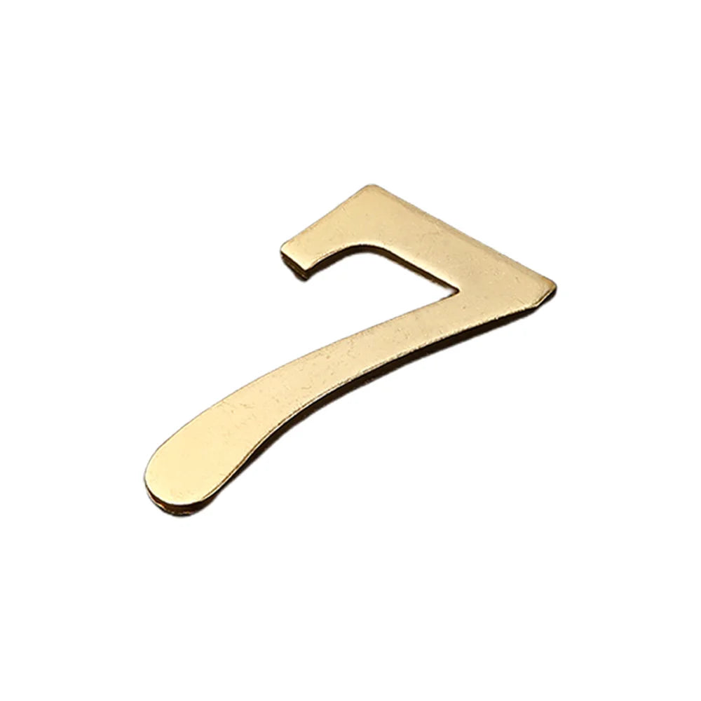 Número de puerta de metal dorado con adhesivo posterior 7*4cm Número de casa Número de apartamento para puerta exterior de hotel, hogar, etiqueta de buzón