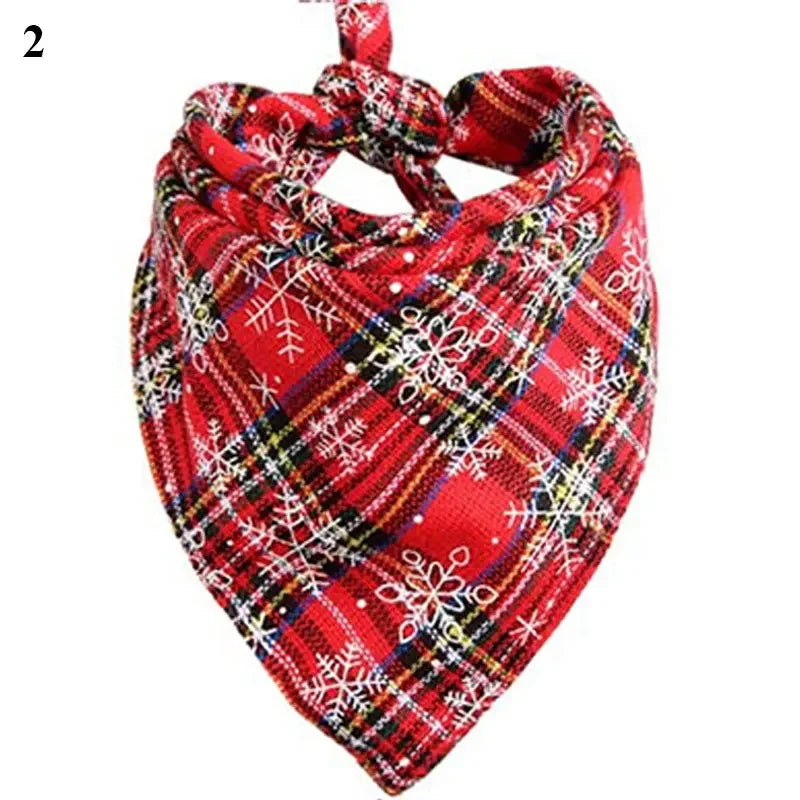 Pañuelos para perros, bufanda grande para mascotas, estampado de nieve navideño, algodón a cuadros, lavable, corbatas de moño, collar para gatos, bufanda grande para perros, accesorios