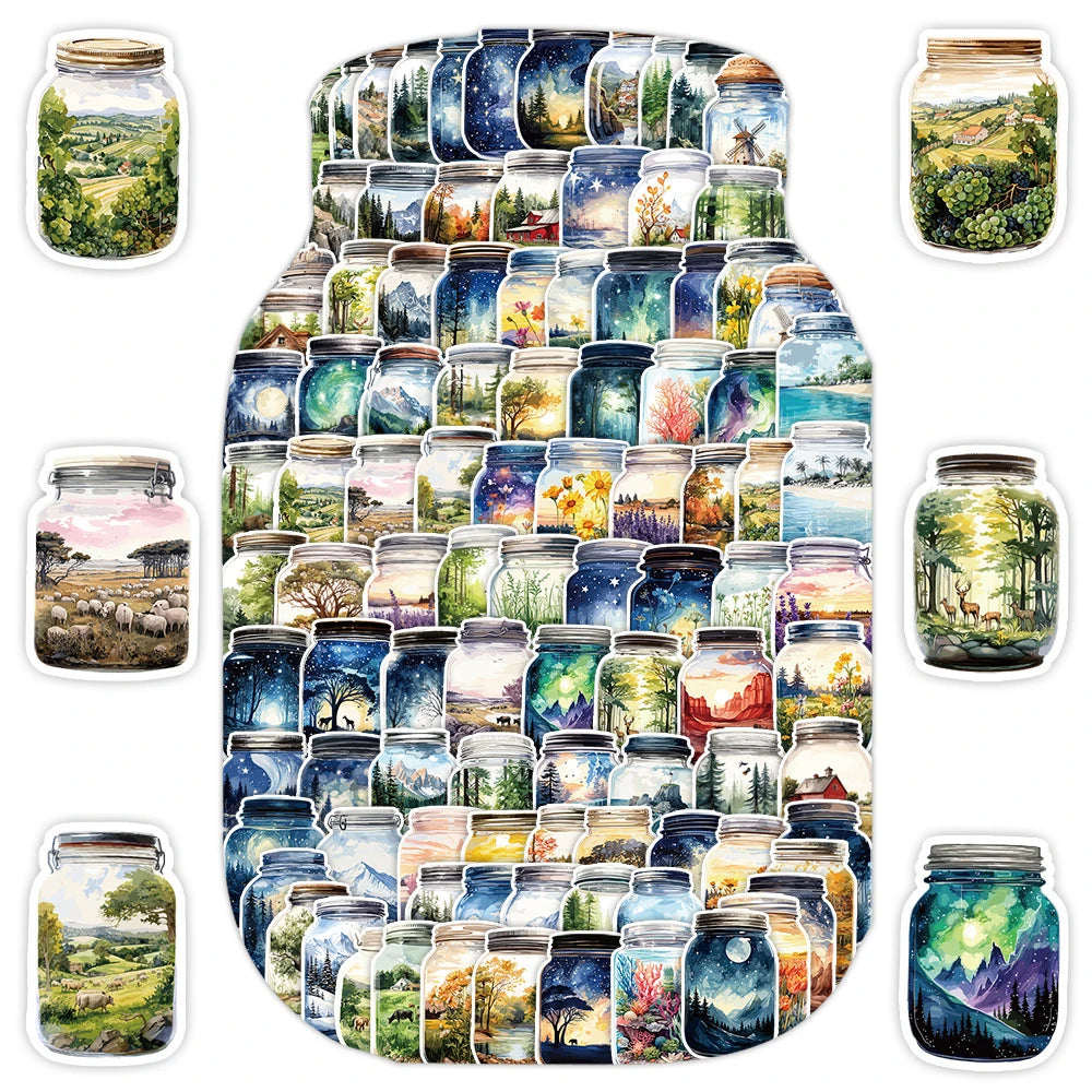 10/30/50/100 autocollants de dessin animé "Bottle World" style INS mignons pour ordinateur portable, scrapbooking, téléphone, agenda, autocollants esthétiques, jouets pour enfants