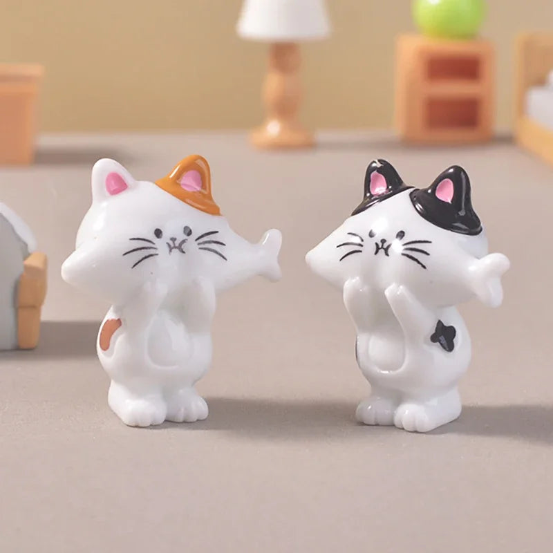 6/12/18Pcs Mignon Chat Miniature Figurine Ornement Décoration De Bureau Décoration De La Maison Créatif Bricolage Accessoires De Décoration De La Maison Cadeaux