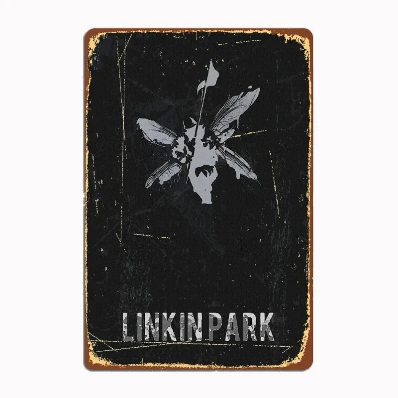 Linkin P-Park Tin Sign Plates by MusicCharmDecor - Retro Metal Posters with Iconic Lyrics & Stage Art, Stylish Design