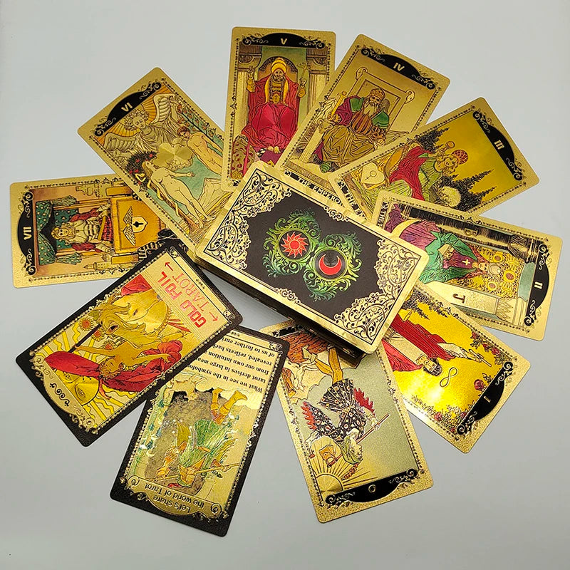 Nouvelle version de cartes oracle de tarot de qualité supérieure avec feuille d'or, manuel illustré en couleurs et boîte magnétique