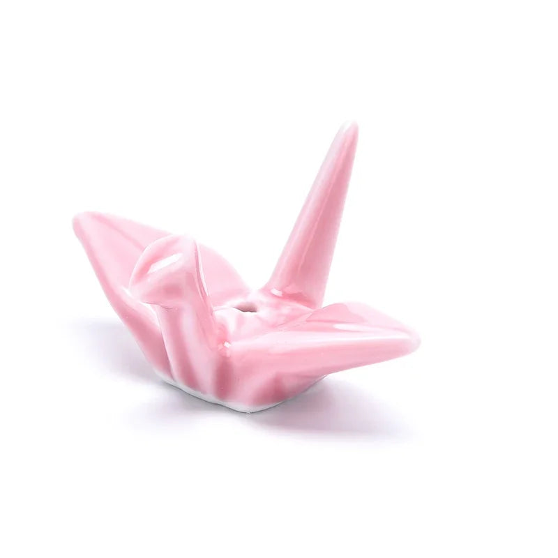 Soporte de incienso con forma de mil grullas de papel, quemador de incienso de cerámica, estante para varillas, decoración del hogar DIY