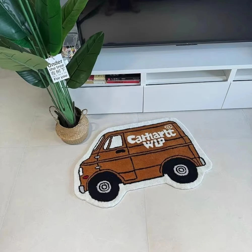 Alfombra de puerta creativa para coche nuevo VIKAMA Alfombra de juego para niños con temática de coche Alfombra de dormitorio Alfombra de sala de estar Alfombra de baño Decoración del hogar