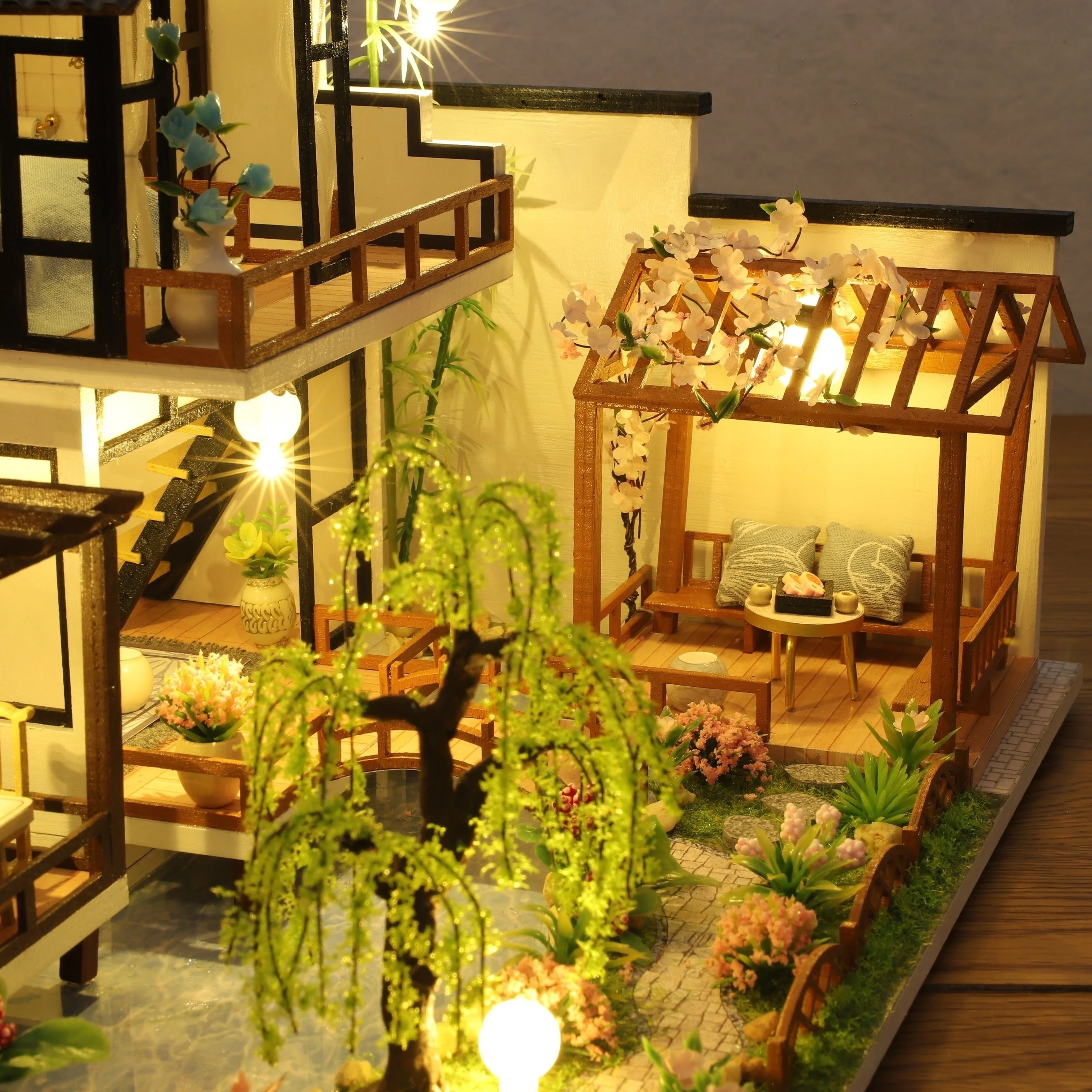1 unidad, casa de muñecas de madera DIY, kit de modelo de montaje, rompecabezas 3D, regalos de cumpleaños y Navidad para adolescentes y adultos, micro modelo de decoración del hogar