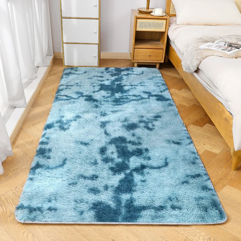 Alfombra de seda y lana VIKAMA para dormitorio, sala de estar, estilo nórdico, tapetes para el hogar, decoración del hogar