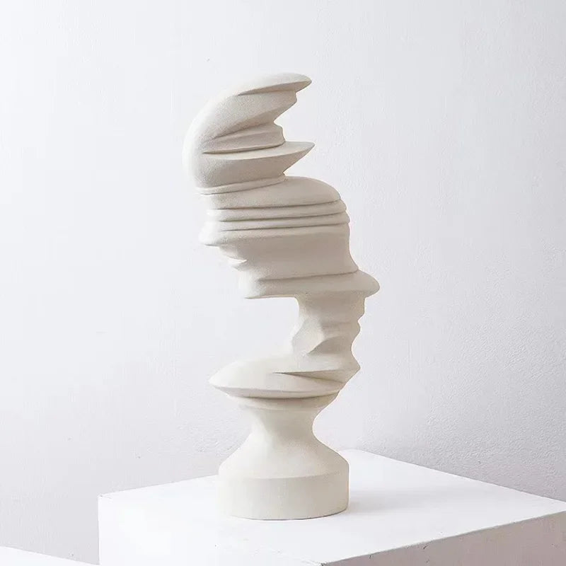 25cm Decoración de Hogar Estilo Moderno Escultura Abstracta de Rostro Humano Estatua Adorno Interior Habitación Sala Oficina Decoración Artesanía Regalo
