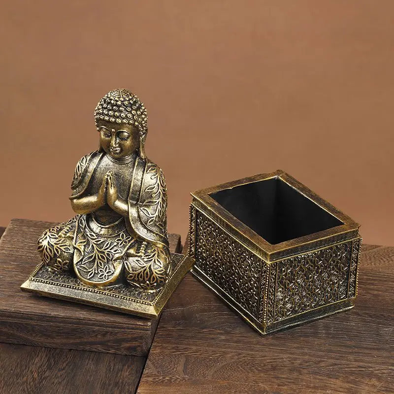 Statue Bouddha Éléphant Thaïlande Bouddha Résine Figurines Bouddhisme Fengshui Hindou Bouddha Assis Figurine Décoration Maison Salon Cadeau