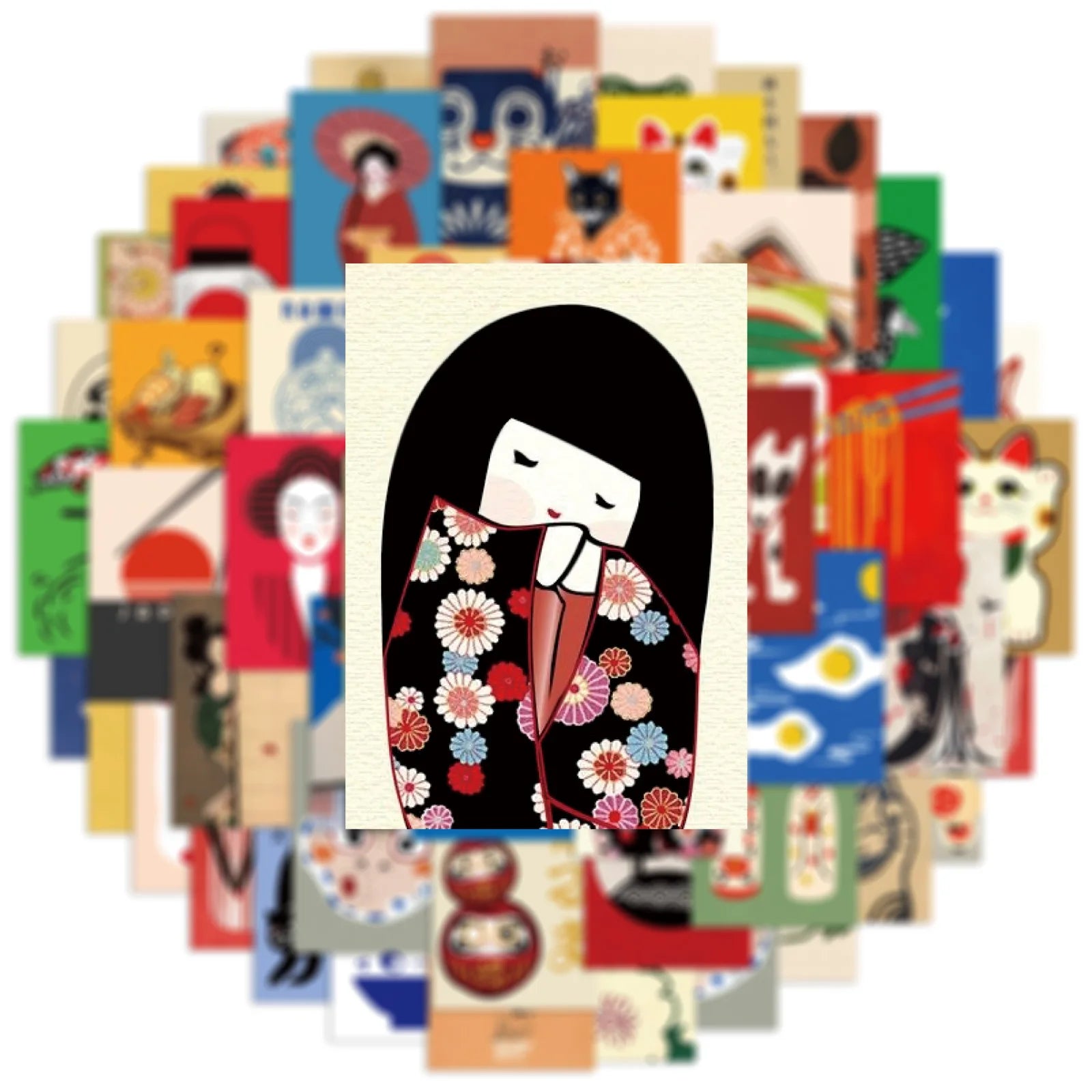 50/100 PEGATINAS de estilo japonés con dibujos animados - Para decorar refrigeradores, patinetas, computadoras, computadoras portátiles, papelería impermeable