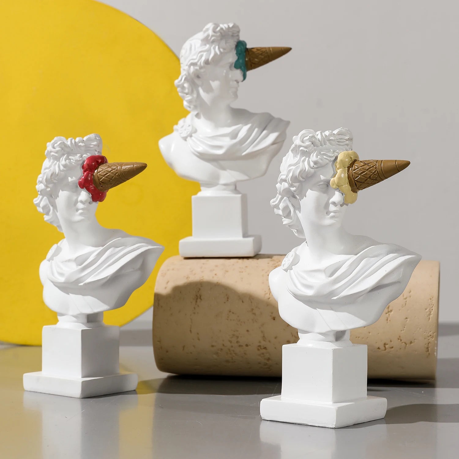 Escultura de Apolo, decoración de escritorio para el hogar, busto de resina con retrato, estatua griega de Apolo con helado creativo para sala de estar, mesa decorativa