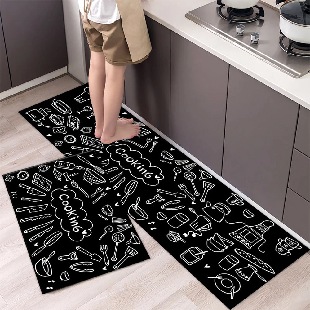 Alfombra de suelo de cocina VIKAMA, alfombra de entrada para sala de estar y dormitorio, decoración del hogar, alfombra larga pequeña para pasillo de lavadero