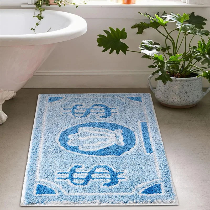 Alfombrilla de baño VIKAMA de imitación cachemir con diseño de dólar, antideslizante, plegable, para dormitorio, decoración del hogar