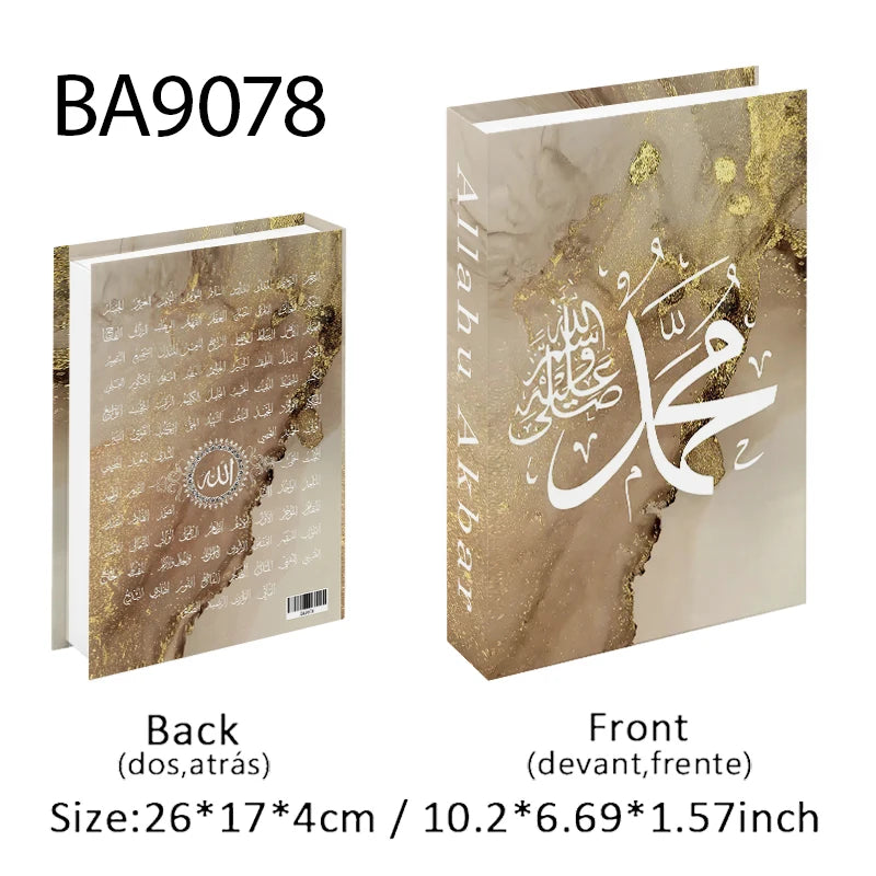 Islamic Mosque Kabaa Luxury Fake Book Home Decor Decorative Books Storage Box Simulation Book Coffee Table Interior Decoration