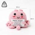 Mini pieuvre en laine faite à la main, tricot au crochet, figurine de soutien émotionnel positif avec carte, cadeau de décoration créatif et amusant