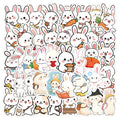 60/120 PCS Autocollants Mignons Série Animaux Lapin Graffiti Bagages Tasse à Eau Scooter