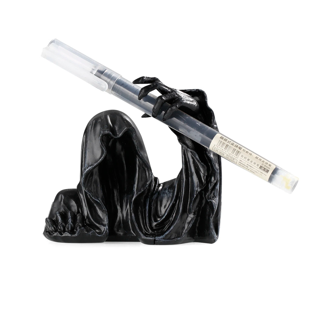 Portalápices de resina con escultura de la Parca, estuche para bolígrafos de tinta, organizador de escritorio, material de oficina y escuela, regalo