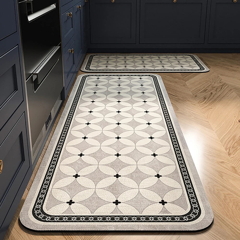 VIKAMA 1/2PCS Alfombra de cocina resistente al aceite, alfombra de baño absorbente de secado rápido, felpudo antideslizante para decoración del hogar