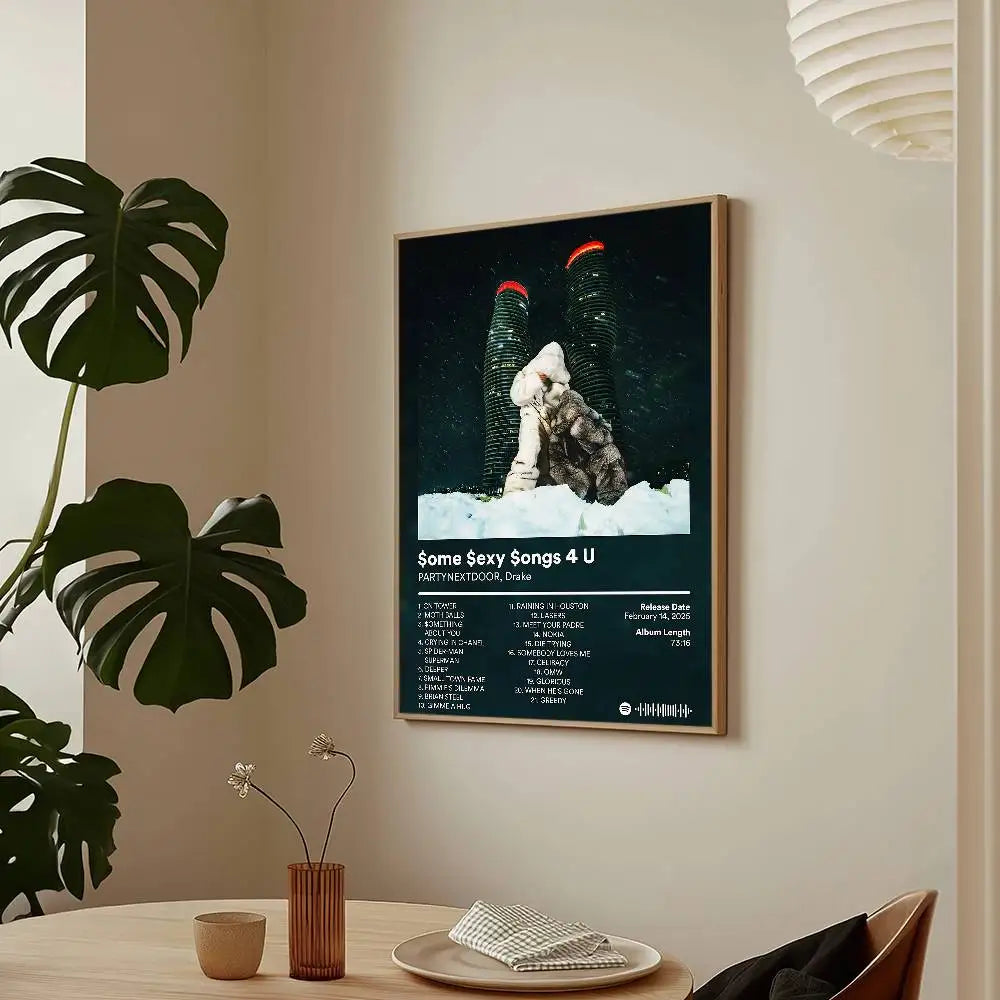 Cantante Drake Algunas Canciones Sexys Para Ti Caliente Álbum Póster HD Arte Adhesivo Pared Impermeable Decoración de Hogar Salón Bar