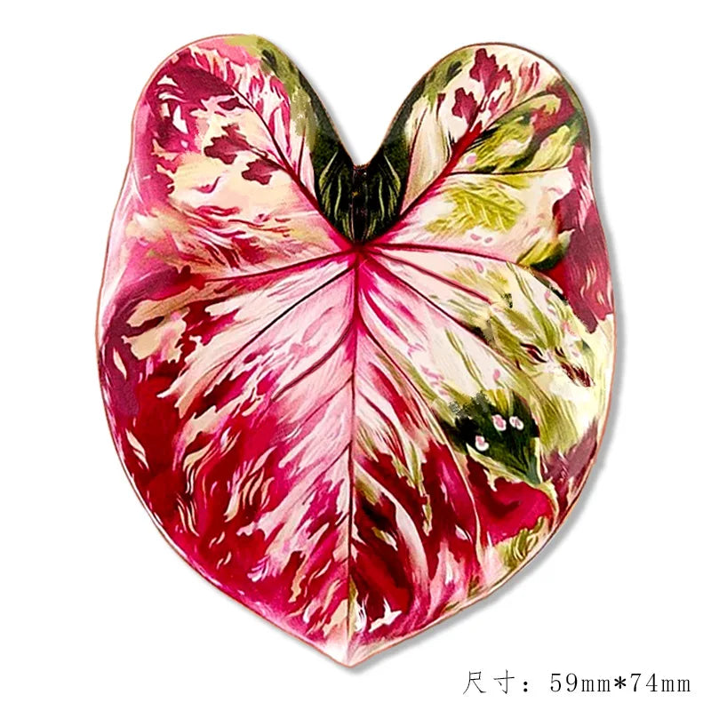 Pegatina magnética de nevera con forma de seta de planta simulada, regalo creativo, pegatina plana de nevera con forma de hoja simulada, decoración del hogar