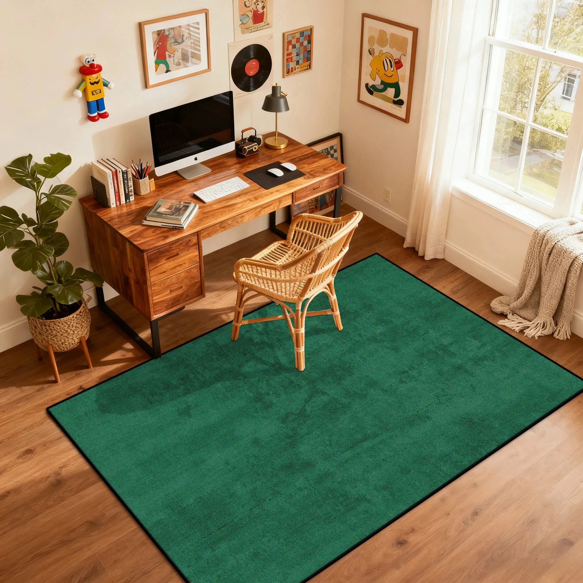 Alfombra de lujo para dormitorio VIKAMA, alfombra para sala de estar, cojín antideslizante y fácil de limpiar para silla de escritorio de oficina, decoración del hogar
