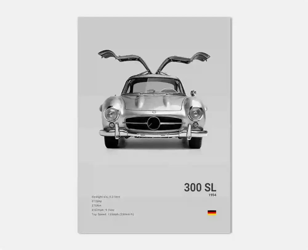 Classic Luxury Black and White Sports Car Wall Art G63 SL Gtr Sedan HD Canvas Painting Poster and Printed Home Living Room Decor