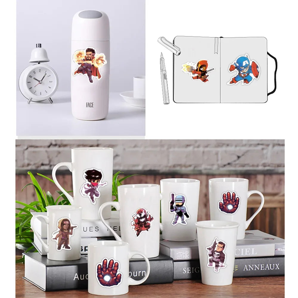 50/100 PIÈCES Marvel Les Vengeurs Anime Dessin animé Autocollants DIY Ordinateur portable Planche à roulettes Téléphone Vélo Voiture Étanche Autocollant Décalcomanies