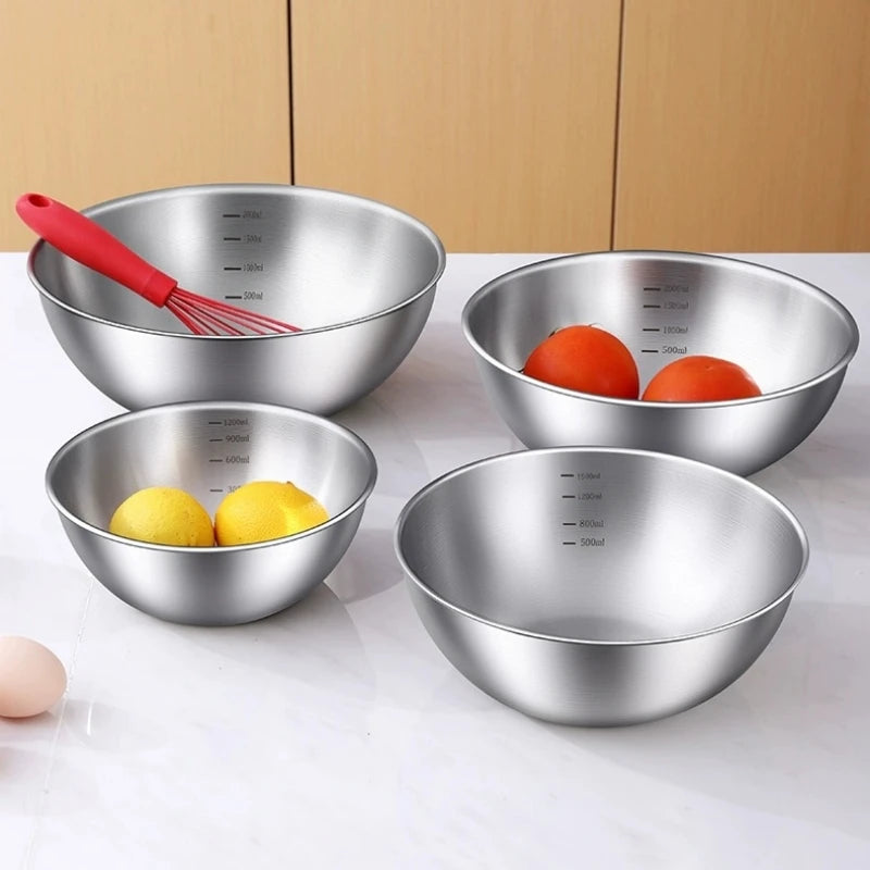 Cuenco de acero inoxidable dorado y plateado para ensalada, fideos de arroz, fideos Lamian, utensilios de cocina, recipiente para alimentos