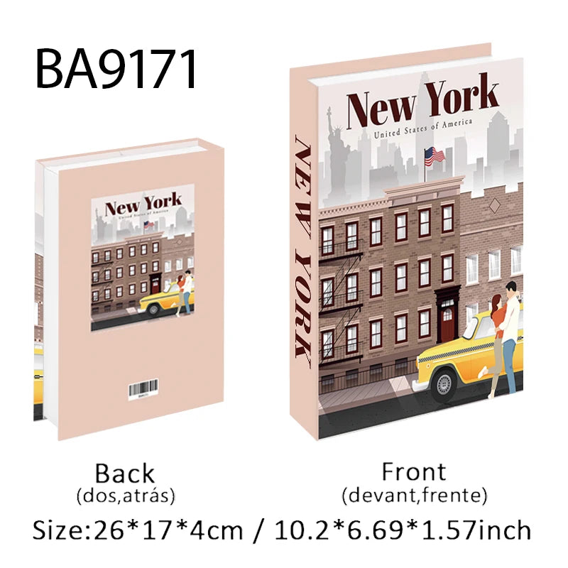 Paris New York Luxury Fake Book Storage Box Brazil Mexico Decorative Books Home Decor Coffee Table Shelf Interior Decoration