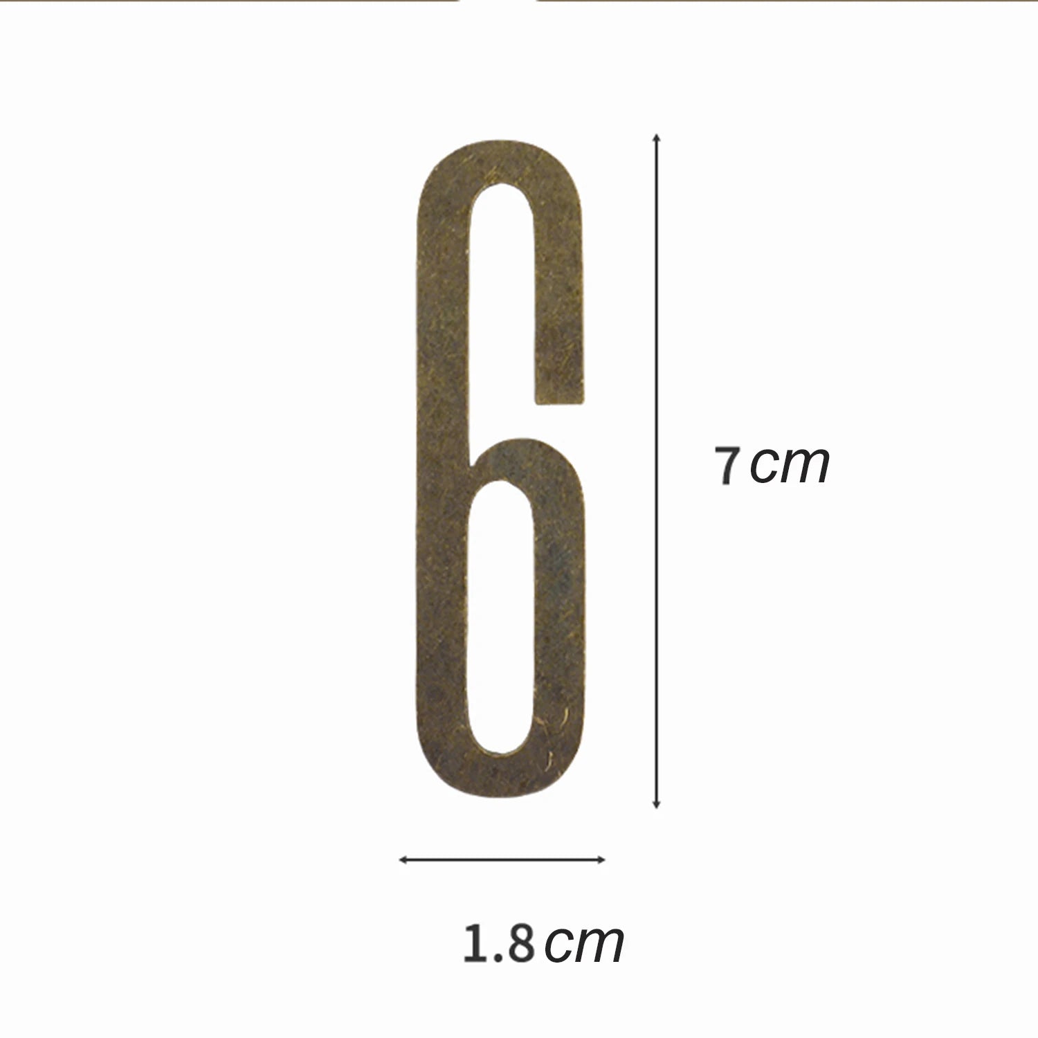 Número de puerta de bronce con adhesivo de respaldo de 7 cm, número de casa de metal, número de puerta de apartamento para hotel, hogar, buzón, etiqueta exterior