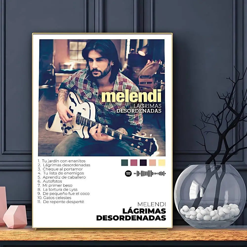 Póster de Melendi Adhesivo Decorativo de Pared, Impresión Impermeable, para el Hogar, Salón, Dormitorio, Bar, Estético