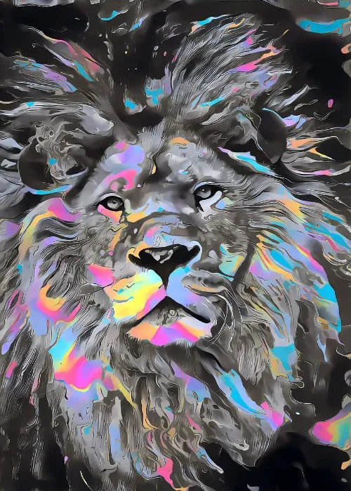 Póster de pintura al óleo de animales abstractos de vapor, pintura al óleo abstracta vintage, decoración artística de animales, impresiones en lienzo estéticas para el hogar y la habitación