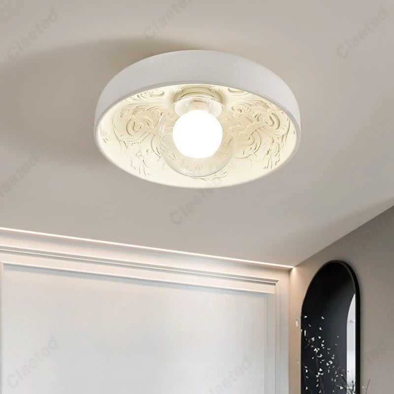 Lámpara de techo LED europea simple y creativa, estilo crema, para sala de estar, comedor, pasillo, porche, iluminación decorativa.