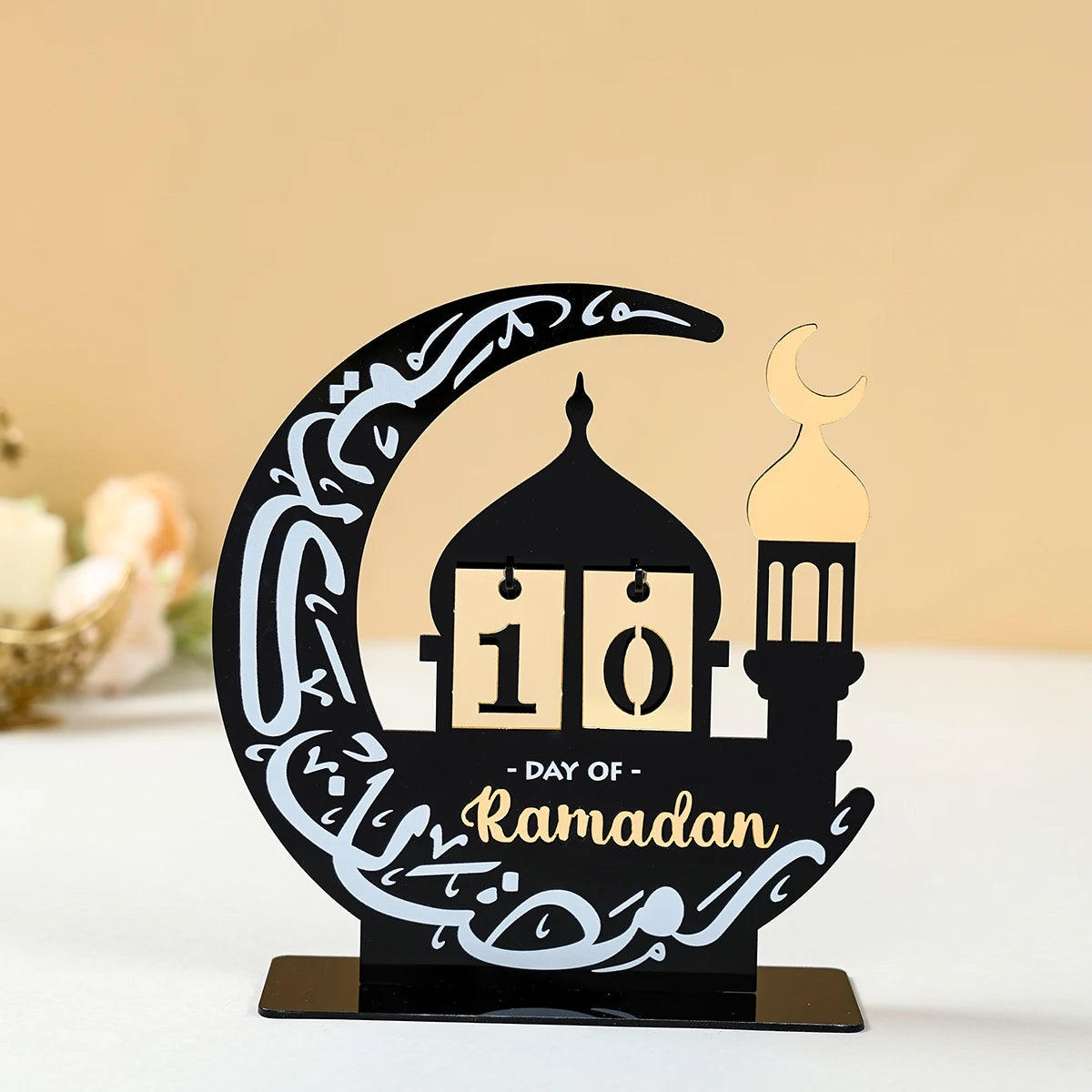 Calendrier de l'Avent Ramadan en Acrylique Ornements Cadeaux Aïd Moubarak Décoration Ramadan Pour la Maison 2025 Fournitures de Fête Musulmane Islam Kareem