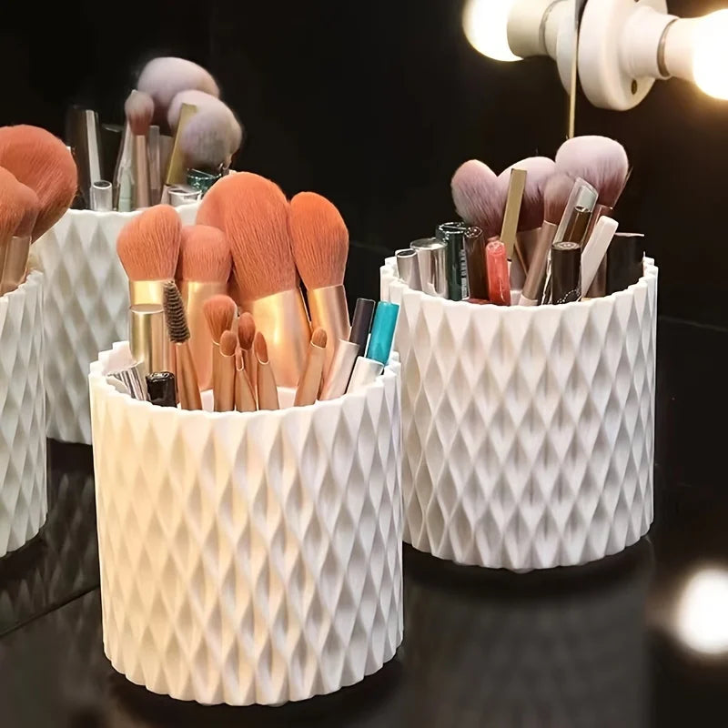 Boîte de rangement rotative pour pinceaux de maquillage, porte-rouge à lèvres et stylos à maquillage, coiffeuse, support de maquillage, léger et compact, le favori des filles