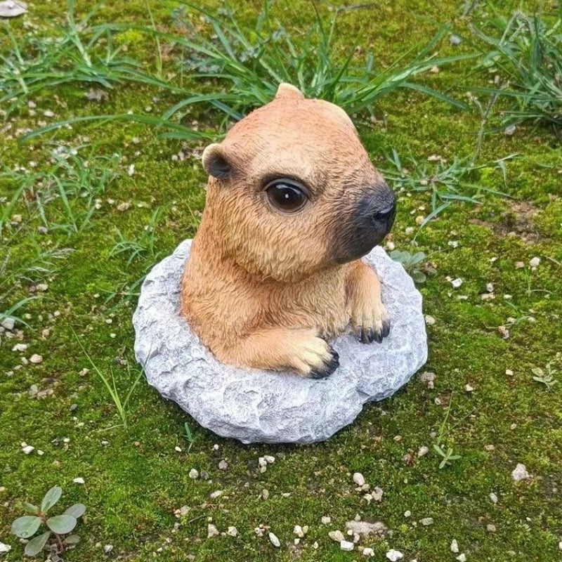 Simulation Animal Marmotte Mignons Ornements Extérieur Décoration de Jardin Patio Balcon Aménagement Pot de Fleurs Cour Jardinage Décor
