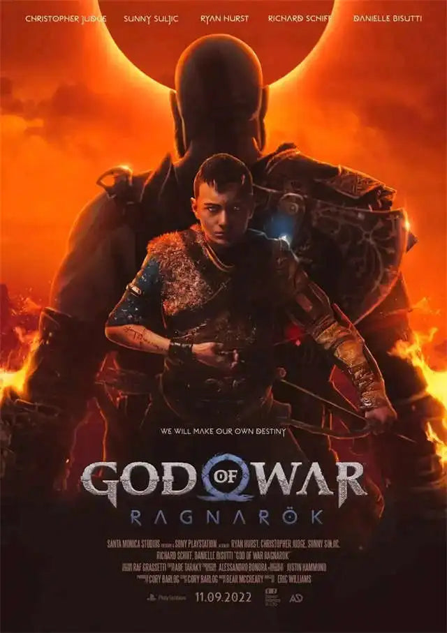 God of War Ragnarok 2022 Poster - Kratos Themed Wall Art for Gaming Room Decor