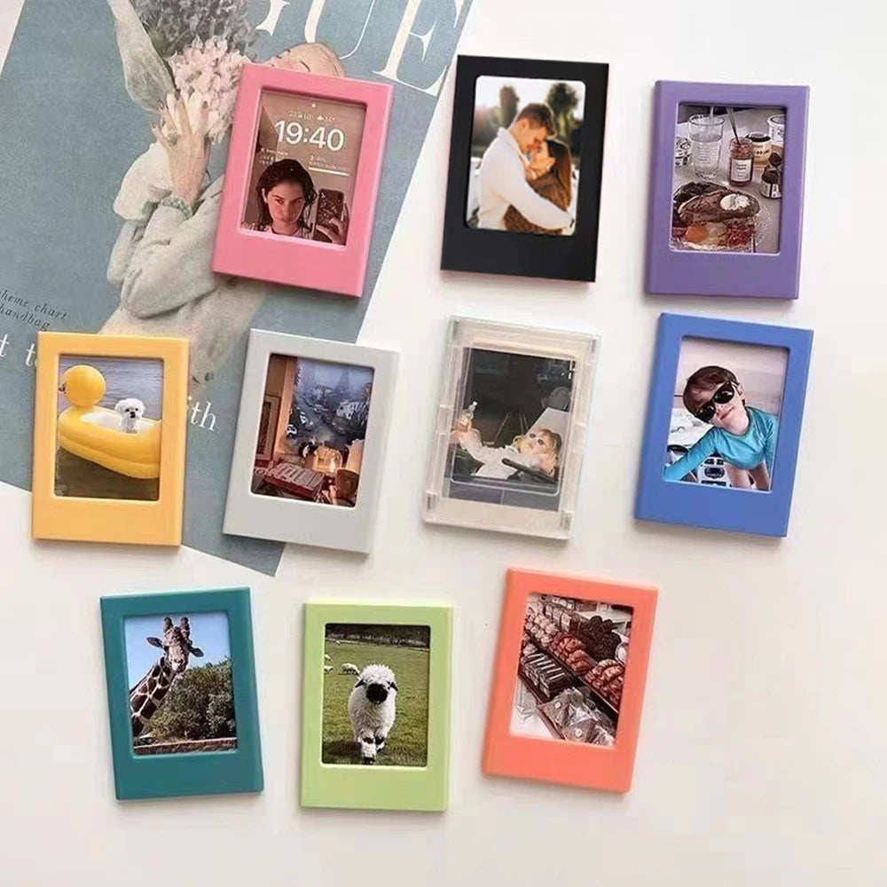 Nuevos marcos magnéticos para fotos para refrigerador, marcos de fotos de colores de 3 pulgadas, álbum de imanes para nevera, regalo de San Valentín, aniversario