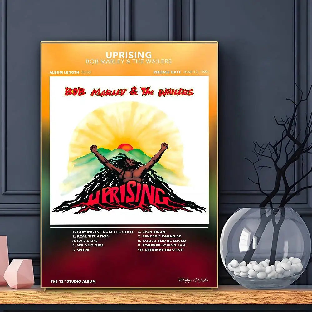 Póster de Bob Marley HD Arte Pegatina Impermeable para Pared Hogar Salón Bar Decoración