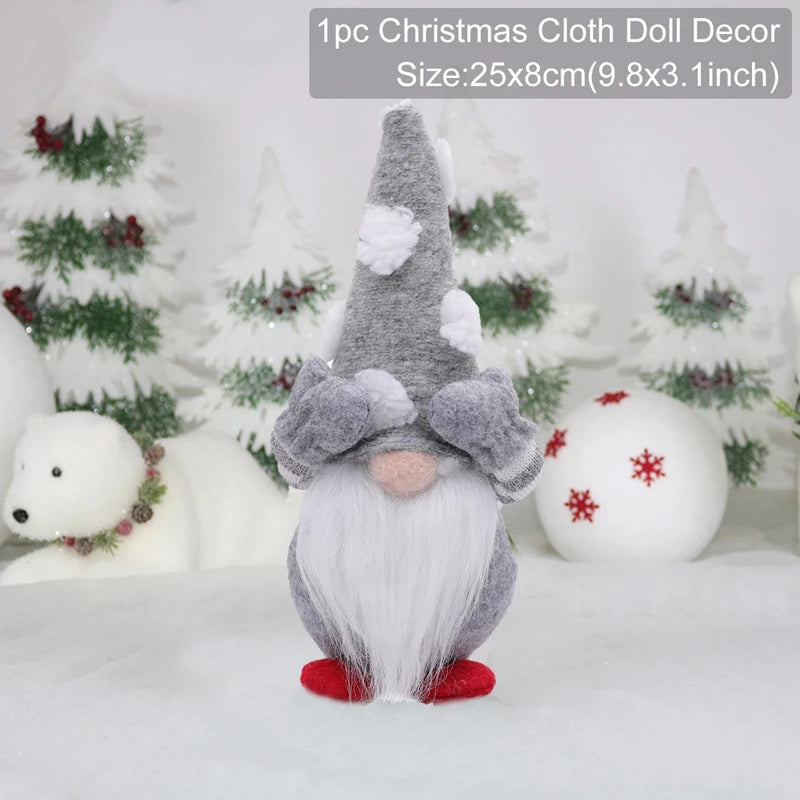 Decoración navideña de Papá Noel para el hogar 2025, decoración de mesa, muñeco de alce, adornos navideños, regalos de Navidad, Feliz Año Nuevo 2026