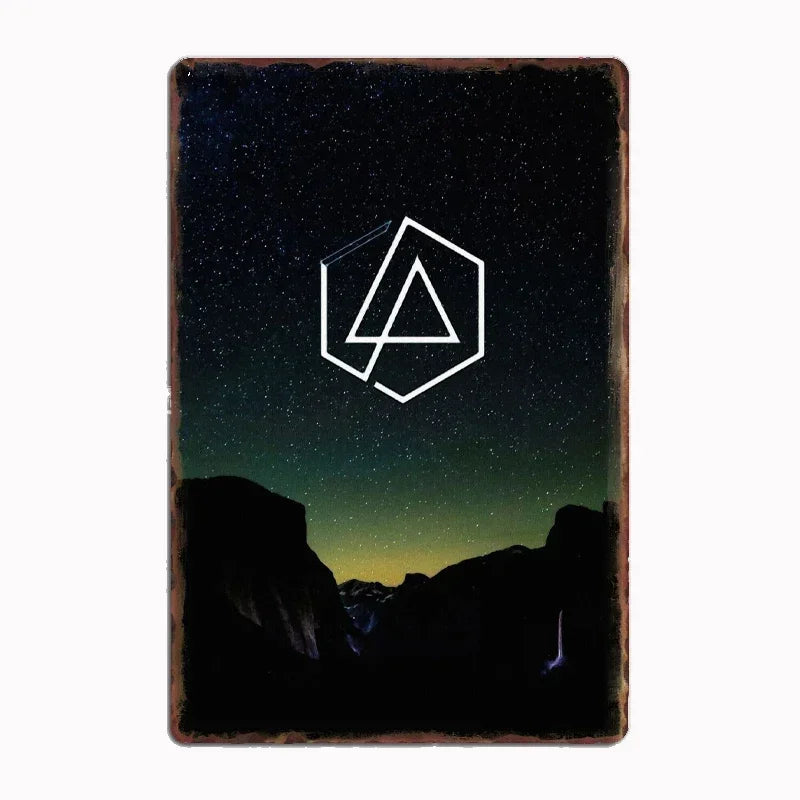 Linkin P-Park Tin Sign Plates by MusicCharmDecor - Retro Metal Posters with Iconic Lyrics & Stage Art, Stylish Design